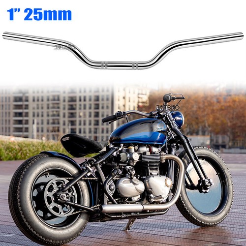 For Triumph Bonneville 1200 650 Bobber 1" 25mm Handlebar Tracker Drag Bar Chrome - Picture 1 of 16