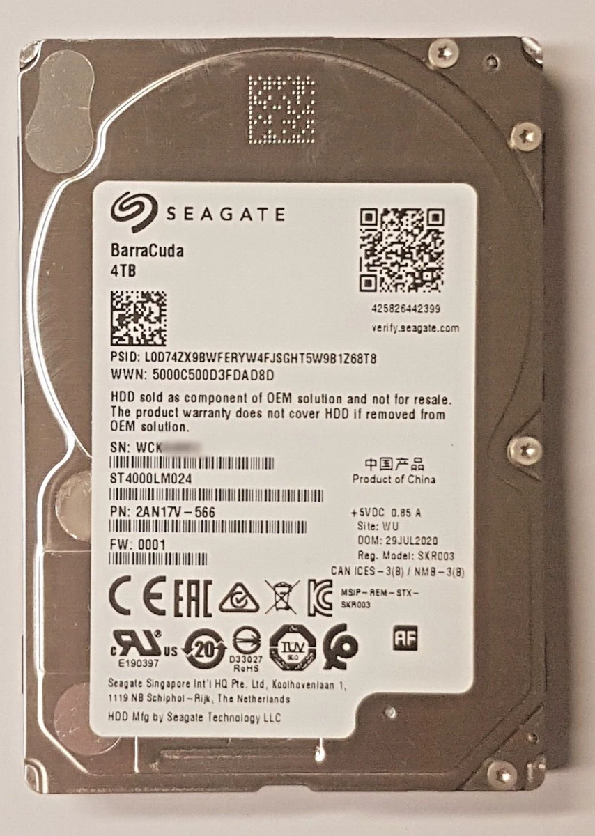 4 TB SATA Seagate barracuda Compute ST4000LM024 5400rpm 128MB 2.5