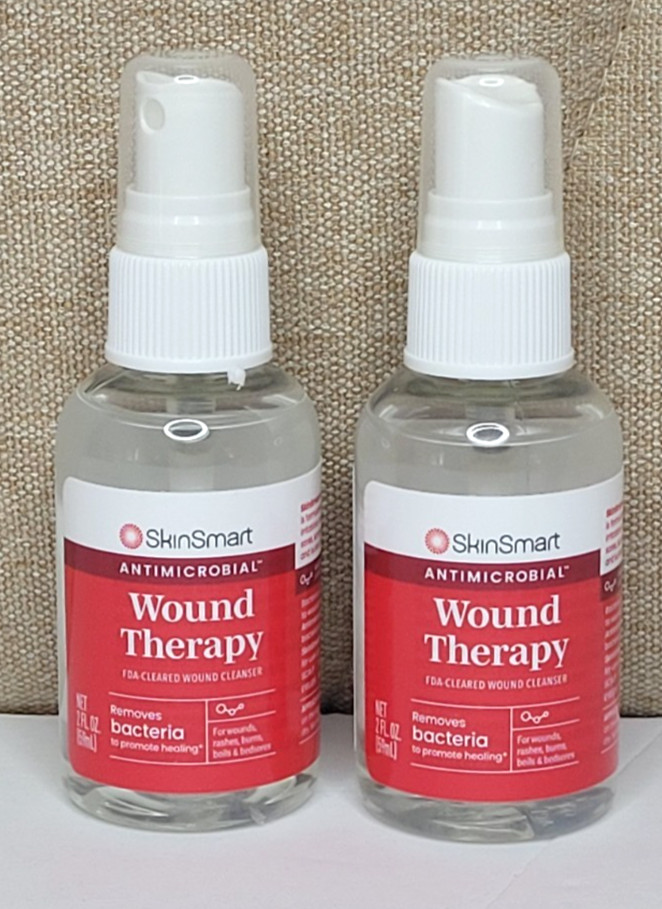 SkinSmart Antimicrobial Wound Therapy Removes Bacteria Exp. 11/2025 Lot of 2