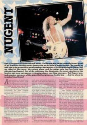 Ted Nugent UK 'Guitarist' Interview Clipping