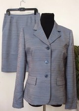 Le Suit Women  s Career Grey Polyester Blend Tweed 2 Piece Skirt Suit Size10 EUC 