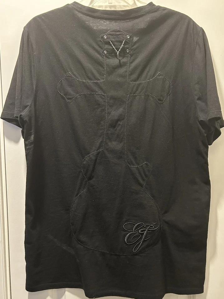 CAMISETA ELVIS JESUS TUPAC Reversible - Color Grande Lentejuelas Negras y Doradas ¡RARA! Foto 3 de 4