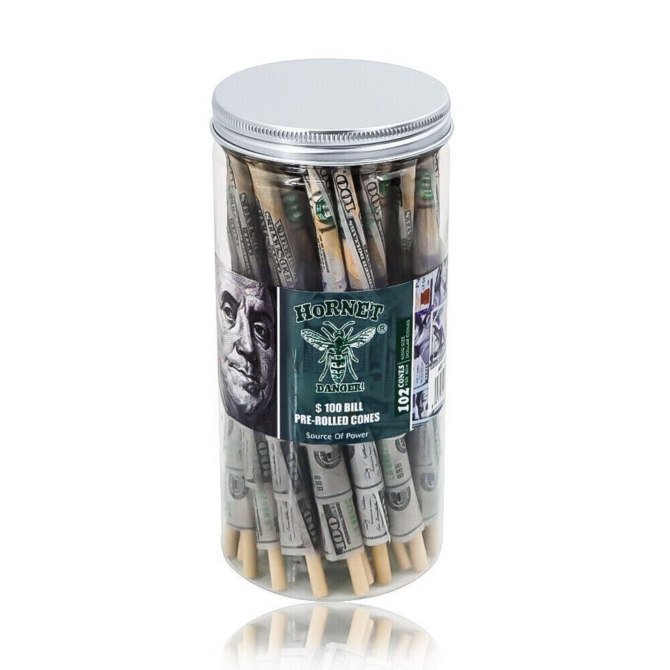 Dollar Bill King Size 100 Cones- Pre Rolled Paper Cones with Filter ...