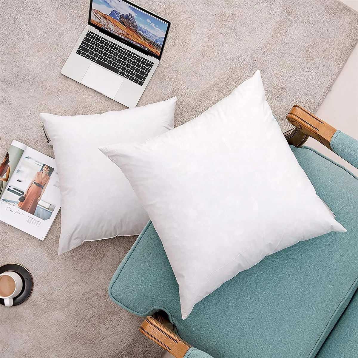 Feather and top down pillow inserts