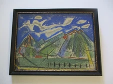 JOHN BEGG DRAWING ABSTRACT CUBIST CUBISM EXPRESSIONISM LANDSCAPE ANTIQUE VINTAGE