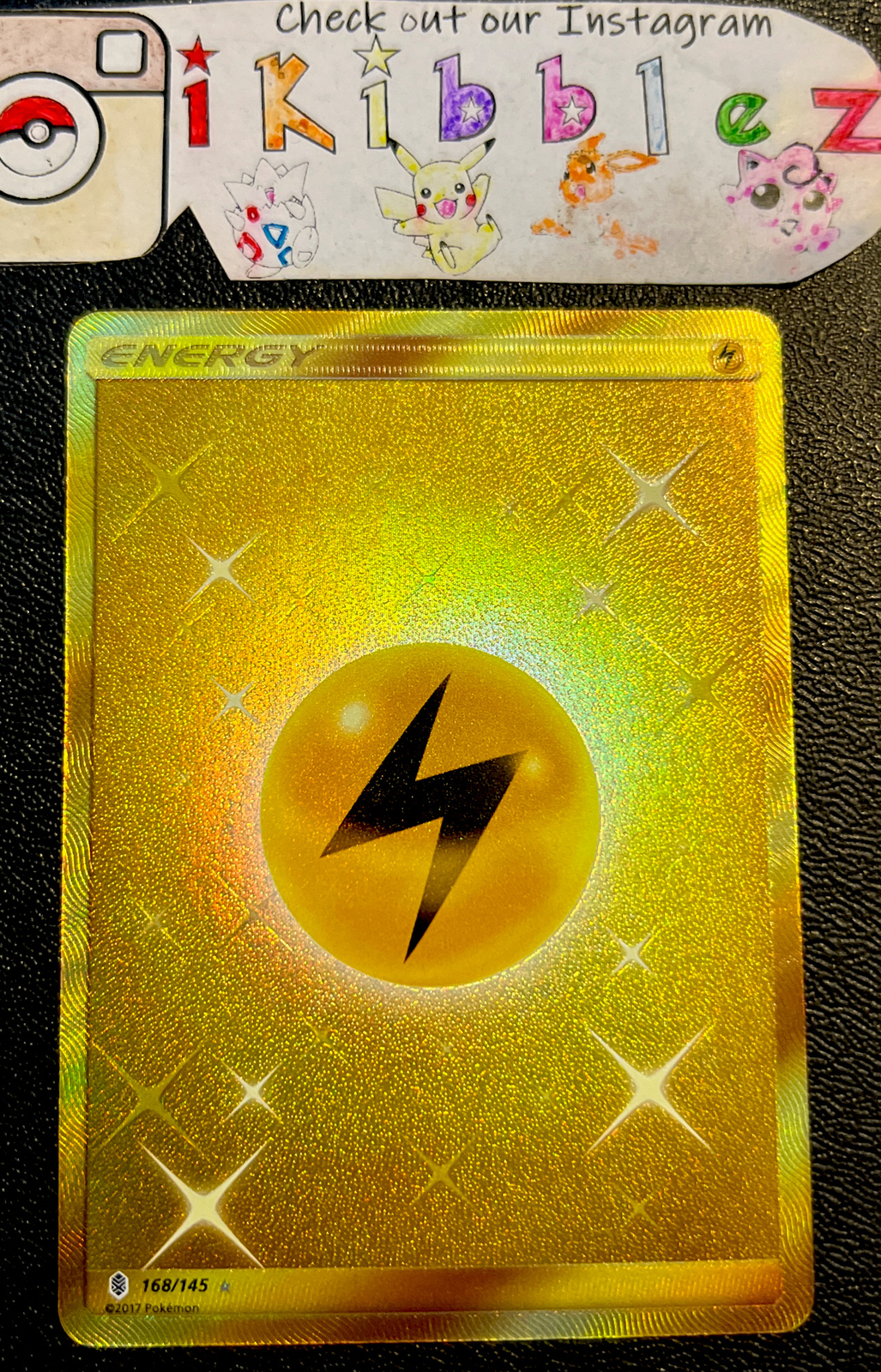 Lightning Energy 168/145 NM Gold Full Art Secret Rare Guardians Rising Pokemon