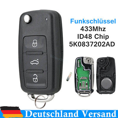 AUTO FUNK SCHLÜSSEL 5K0837202AD 434MHZ FÜR VW GOLF CADDY SHARAN POLO TOURAN EOS