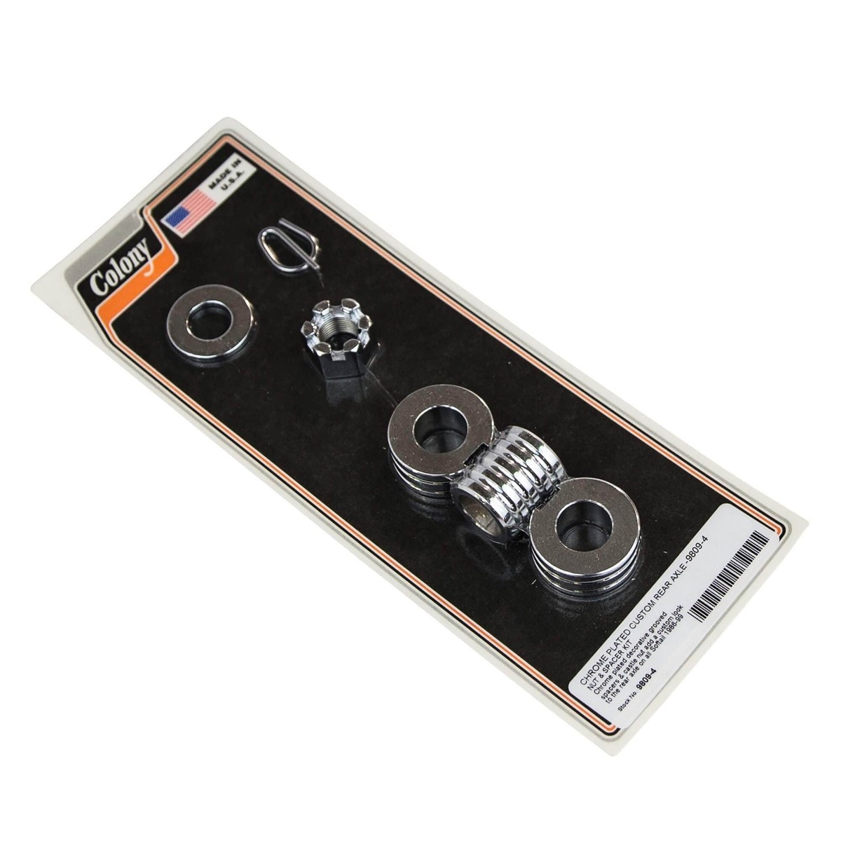 その他 ma 9809-4 Ribbed Rear Axle Nut & Spacer Kit 1984-1999 HD Softail