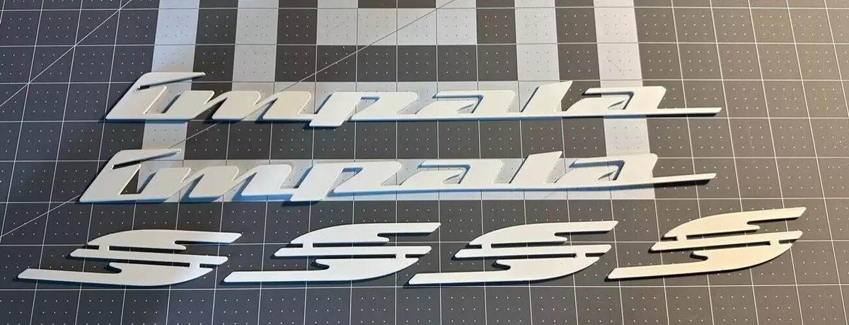94 95 96 Impala SS WHITE powder coated metal side script emblem laser cut  PAIR | eBay