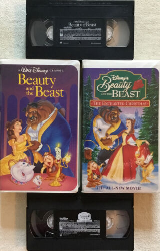 Lot de 2 films VHS Disney's Beauty and the Beast & The Enchanted Christmas TESTÉS - Photo 1/10