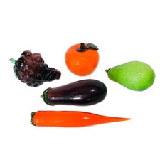Vintage Hand Blown Glass Fruits Vegetables Venetian Murano Style Multi-Colored