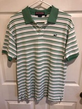 Vineyard Vines Men s S/S Polo Shirt Size Medium M Green Striped