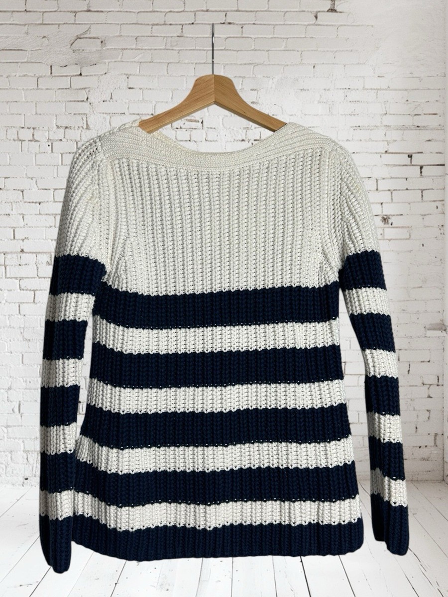 Reiss Luka Striped Jumper, Size S Blue White VGC UK