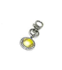 Softball Cabochon Clip On Charm, Softball Mom, Softball Bag Charm, Love