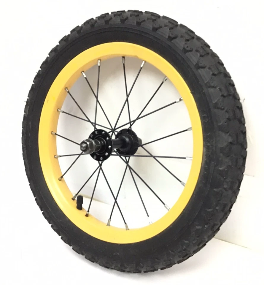 14 Zoll Vorderrad gelbes Laufrad mit 1,95 Zoll schwarzen Reifen Kinderfahrrad #D86