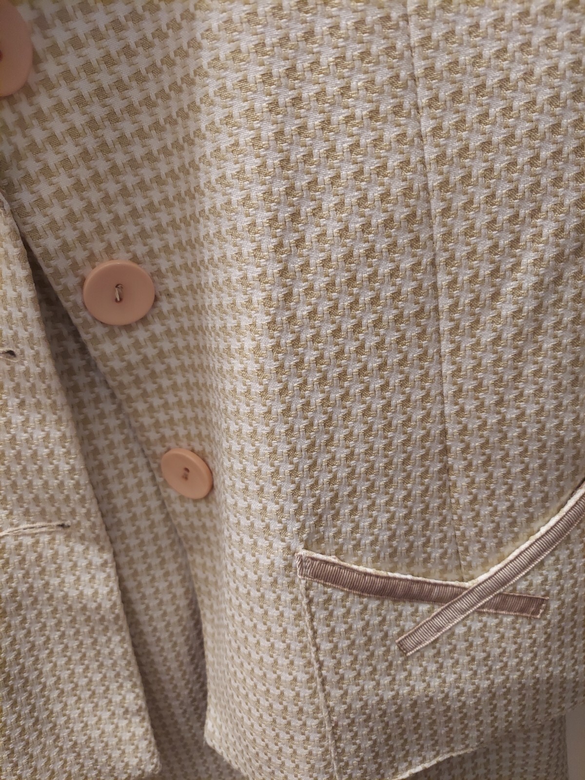 Blacker By Stanley Blacker Beige Houndstooth 2 Pi… - image 6