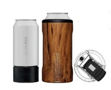 NEW Brumate Hopsulator MUV Trio 3 in 1 Walnut Wood Can insulator 16 or 12 oz