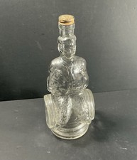 Vintage Embros California Muscatel Wine Bottle Decanter Man on Keg 11" Tall 1 QT