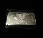 1 oz .999 Fine Silver Eagle Bar 1971 Design One Troy Ounce in Plastic Case
