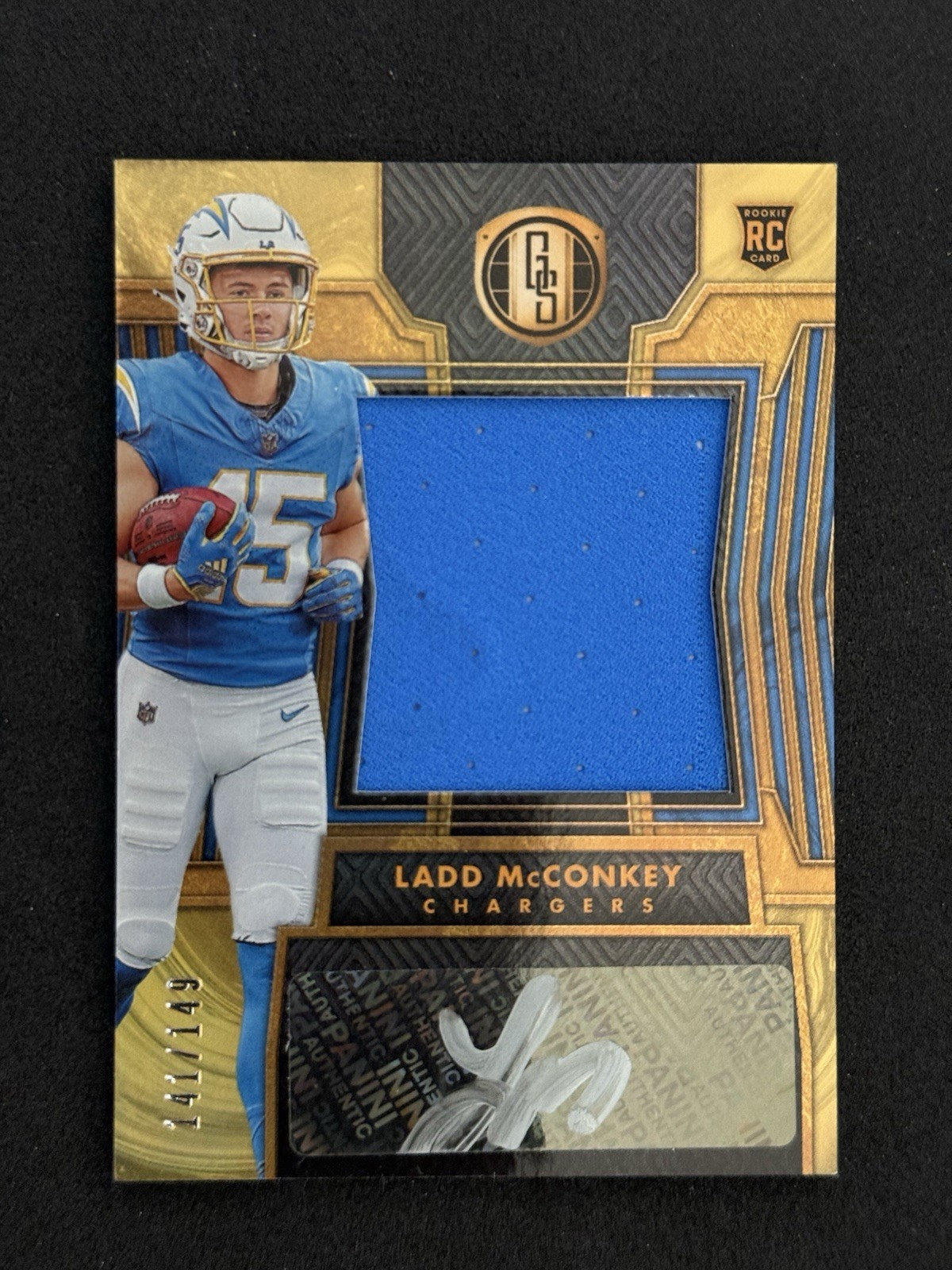 2024 Gold Standard - Rookie Jersey Auto WR Ladd McConkey #252 /149 (AU, MEM, RC)