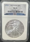 2010 Silver Eagle NGC MS70 BLUE LABEL