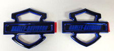 Gas Tank Aluminum Emblems For TOURING 2023 under & SOFTAILS BLACK & BLUE