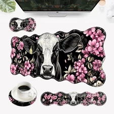 Desk Mat Mouse Pad with Wrist Rest 4-in-1 Large Mouse Pads for Desk Ergonomic...