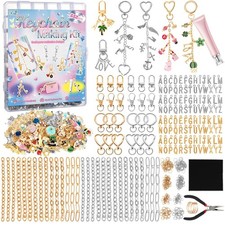 552Pcs Charms Lip Gloss Keychain Making Kit, Gold Silver Bag Charm Kit, Inclu...