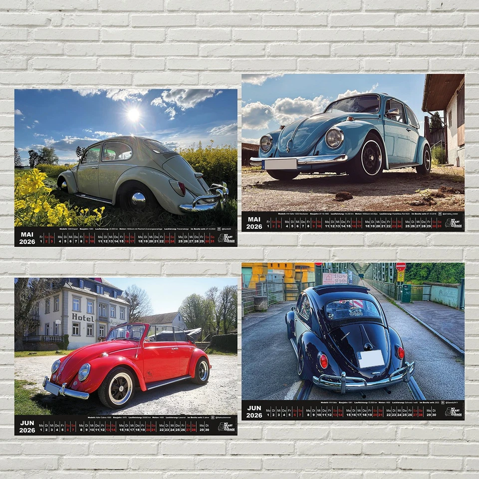 Fan Kalender 2026 - durch das Jahr mit dem VW Käfer (DinA3 quer) - Bild 4 von 4