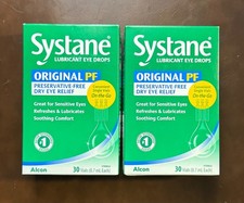 LOT OF 2 Systane Original PF Lubricant Eye Drops 30 Vials Each x2 Exp 02/2026 