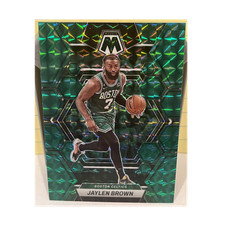 Jaylen Brown Celtics 2020-21 Mosaic Green Prizm Optic Winner Stays 2-Card Lot