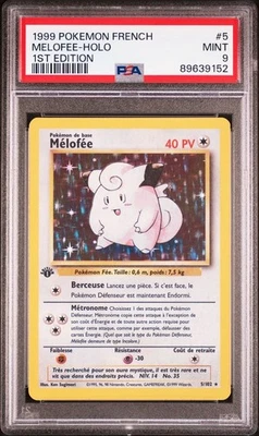 PSA 9 Mélofée Holo 5/102 Édition 1 Pokémon Set de Base - Français - Photo 1/2
