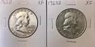 1962 D & 1963 D Franklin Half Dollar 90% Silver XF