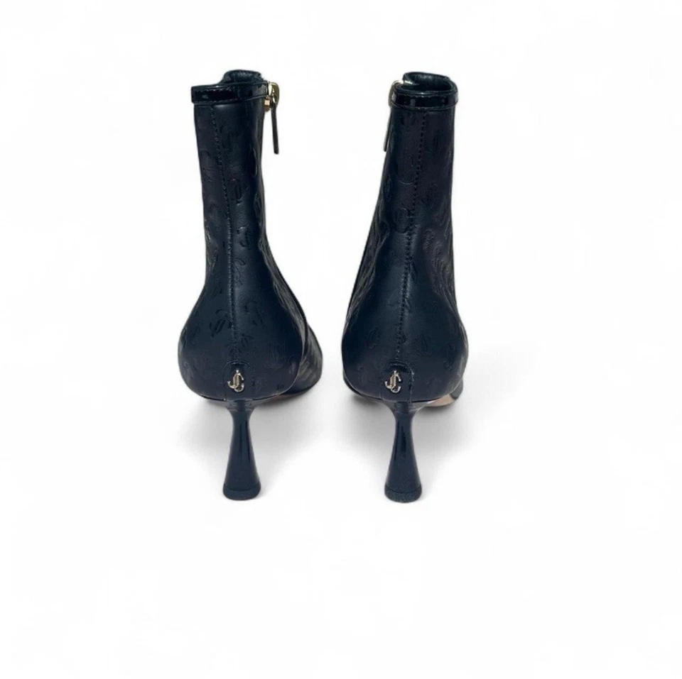 Jimmy Choo Botines Negro Monograma Gatito Tacón Botines 38.5 Foto 4 de 4