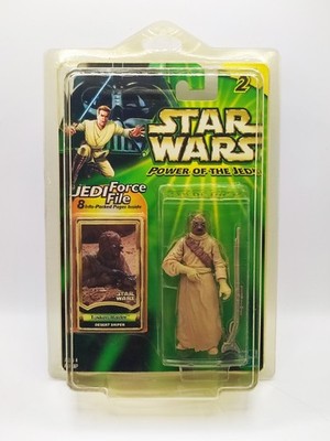 2000 HASBRO STAR WARS POWER OF THE JEDI - TUSKEN RAIDER - SEALED + STAR CASE
