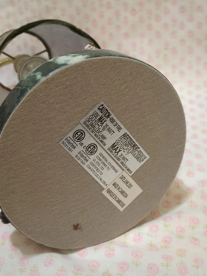 NUEVO Laura Ashley Calentador de Velas Sin Llama Base de Mármol Verde Pájaros Tono Foto 4 de 4