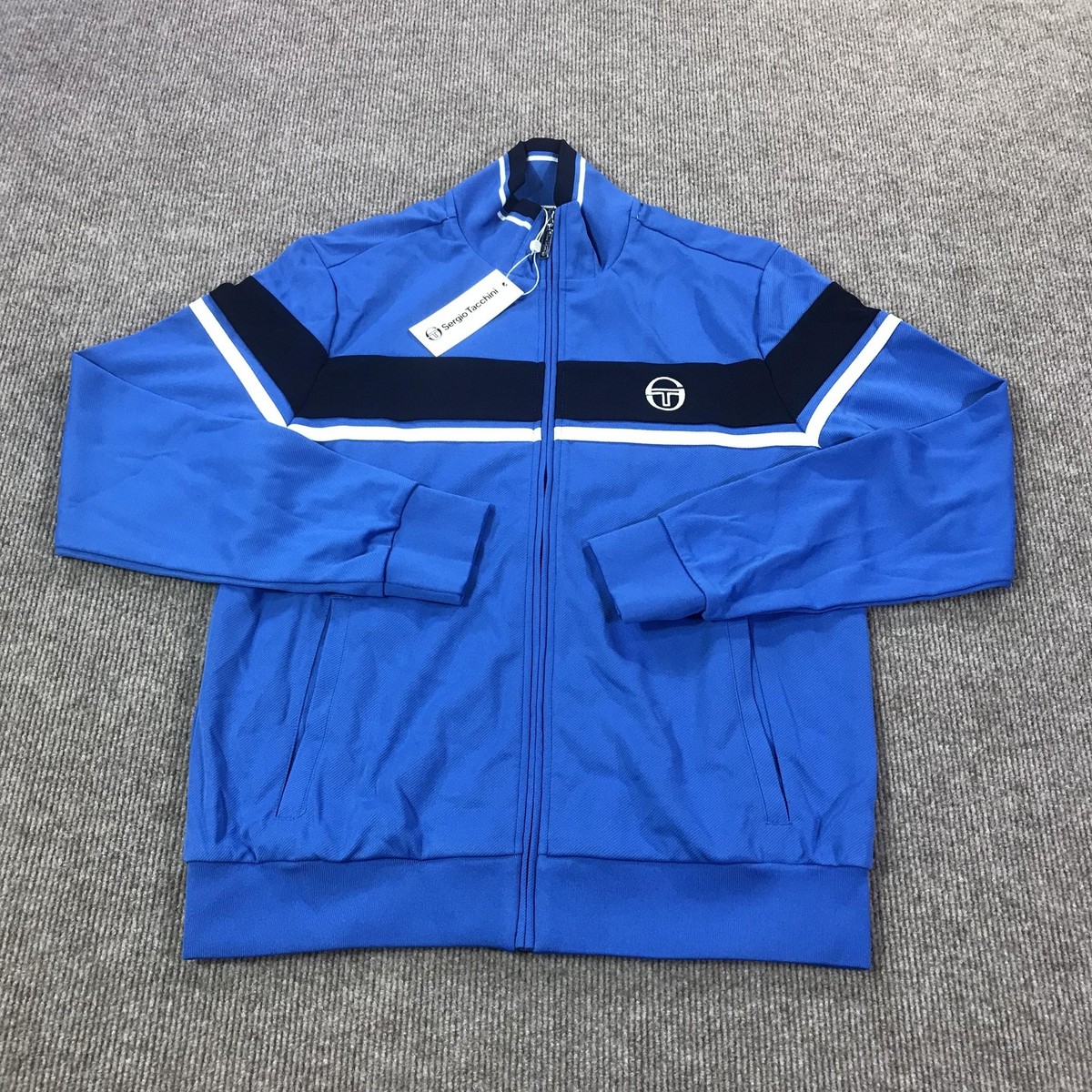 Sergio Tacchini Track Jacket Mens Small Vallarta Blue Diamanti Pro