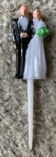 Bride and Groom Mini Wedding Cupcake Toppers Vintage Figurine Cake Marriage