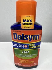 Delsym Cough Plus Chest Congestion DM Relief Liquid Cherry Max Strength 6 fl oz