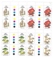 Australian Stamps, 1981 Australian Fungi, Complete Set 4 Gutter Blocks 4 MNH