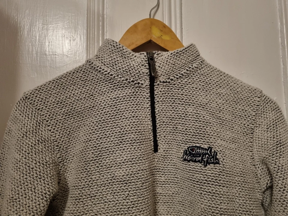 Weird Fish Boys Grey Cotton Rich Long Sleeve Zip Neck Top - Age 9 - 10 Years - Image 2 of 4