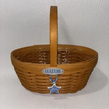 Longaberger 2000 Century Celebration Basket with Plastic Liner & Tie-On Charm