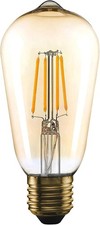 ST64 LED Edison Bulb, 4W 40W , E26 Base, Dimmable Filament, 2700K Warm White
