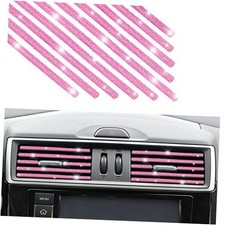 10 PCS Most Car Air Vent Outlet Trim,Bling, Rhinestone Air Conditioner Pink