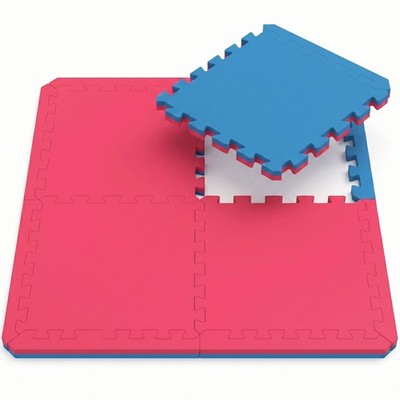 2cm Bodenmatte zum Wenden 120x120 Puzzlematte mit Rand Sportmatte Trainingsmatte