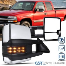 Tow Mirrors Fits 1999-2002 Chevy Silverado Sierra Power Heatedsmoke Led Signal