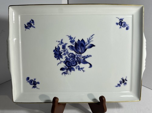 Richard Ginori BLAU LUMEGGIATO ORO 12" rechteckiges Tablett mit Griffen ~ Italien