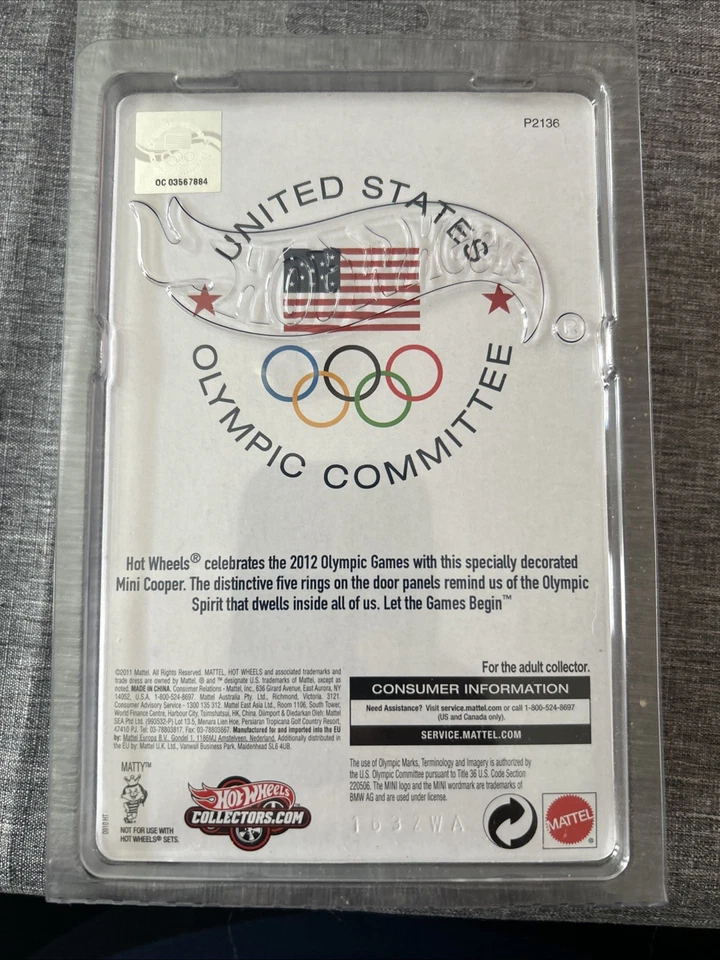 Hot Wheels 2012 RLC United States Olympic Committee Mini Cooper with Real Riders - Image 2 of 2