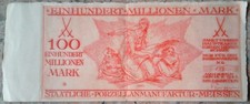 Staatliche Porzellanmanufaktur Meissen 100 Mio Mark 1923