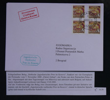 KOSOVO -echt gelaufener Beleg "Serbische" (jugoslawische) Post im Kosovo, 9.2.01